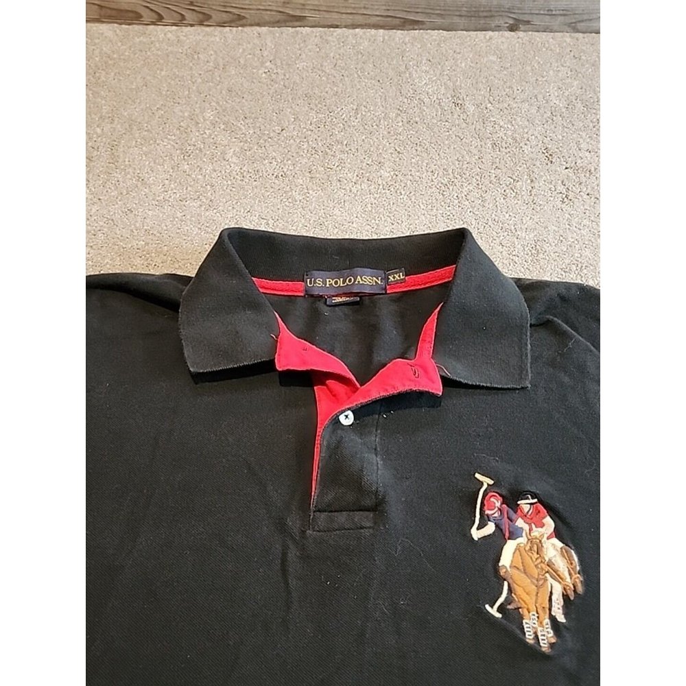 US Polo Assn. Men Polo SZ. 2XL  Large Pony Short Sleeve Colorfull Pony Long Tail